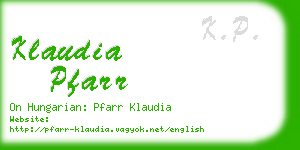 klaudia pfarr business card